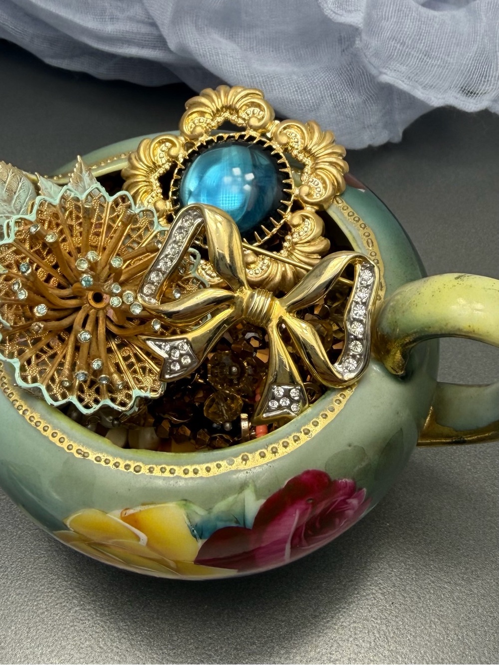 Vintage Nippon Creamer with Jewelry Ready